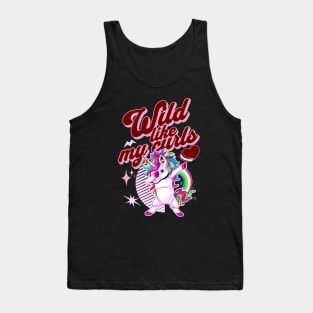 Wilds Like My Curls Toddler Cute Unicorn Curly Haired Retro Tank Top